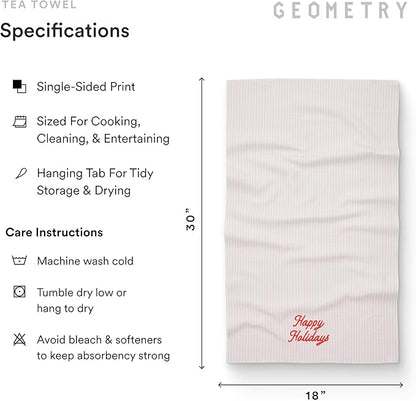 GEOMETRY Christmas Kitchen Towels - Quick Dry Microfiber Cloth Dish Towels for Kitchen Drying - Premium Quick Dry Towel - Seasons Stripes