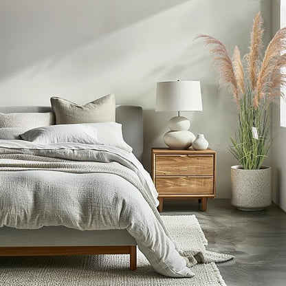 Alonfala - 57" (1-Pack) Pampas Grass Potted Plants - Artificial Faux Plants Featuring Tall Grass, Housewarming, and New Home Celebration. Elevate with Fake Plants, Ideal for Floor Decor.