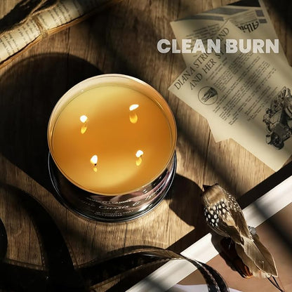 4EVER Scented Candles | 4-Wick 18oz Soy Wax Candle | Up to 50Hrs Clean Burn | Aromatherapy Candles for Home Scented | Gifts for Women & Mom, Champagne Cassis & Honey