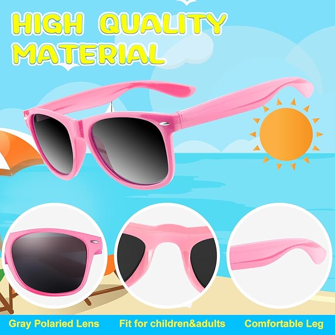ASTARON 12 Pack Party Sunglasses Bulk Neon Party Favors for Beach Wedding Party Pool Party Supplies