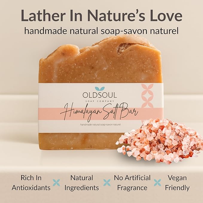Himalayan Salt Soap Collection Soap Bar – Skin Renewing, Vegan-Friendly with Lavender, Peppermint & Rosemary – Deep Cleansing & Nourishing for Glowing Skin – 5.8 oz Pack 4