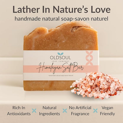 Himalayan Salt Soap Collection Soap Bar – Skin Renewing, Vegan-Friendly with Lavender, Peppermint & Rosemary – Deep Cleansing & Nourishing for Glowing Skin – 5.8 oz Pack 4