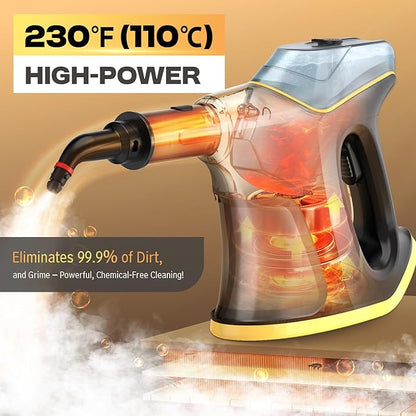 10S Instant Heat Steam Cleaner for Home with Constant Spray & Safety Lock, Natural & Pressuried Steamer for Deep Cleaning, Multipurpose Handheld Steam Cleaner with 9 Tools for Car/Kitchen/Grease/Tiles