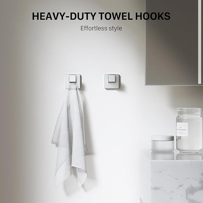 10-Piece 23.6 Inch Brushed Nickel Bathroom Accessories Set, Bathroom Hardware Set, SUS304 Stainless Steel Bath Towel Bar Set, Toilet Paper Holder with Shelf, Towel Hooks & Ring Wall Mounted