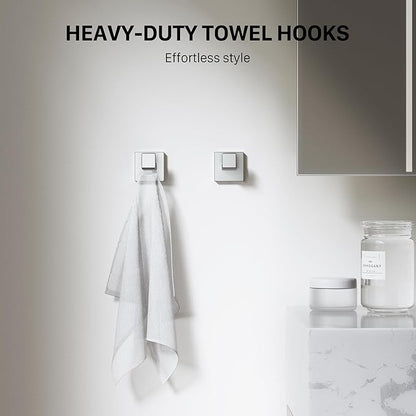 10-Piece 23.6 Inch Brushed Nickel Bathroom Accessories Set, Bathroom Hardware Set, SUS304 Stainless Steel Bath Towel Bar Set, Toilet Paper Holder with Shelf, Towel Hooks & Ring Wall Mounted