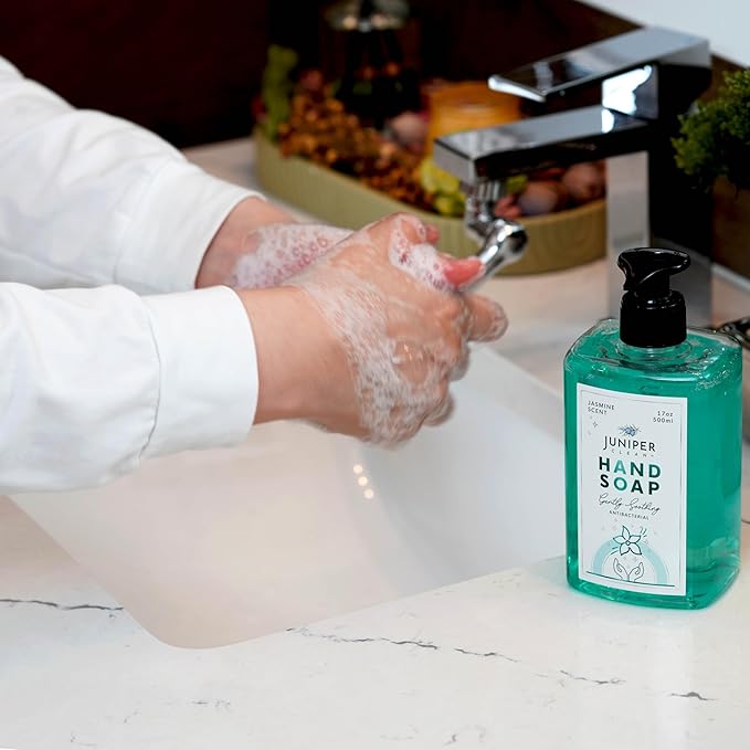 Antibacterial Hand Soap with Pump, Jasmine Scent, Liquid Hand Soap 17 Fl Oz (Pack of 6)