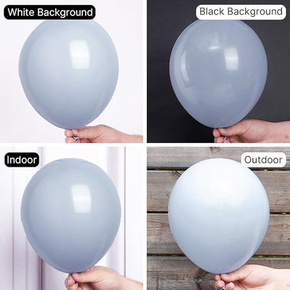 PartyWoo Dusty Blue Balloons 50 pcs 12 Inch Light Grey Blue Balloons for Graduation Wedding Baby Shower Gender Reveal Anniversary Graduation Birthday Party Decorations Blue-F51