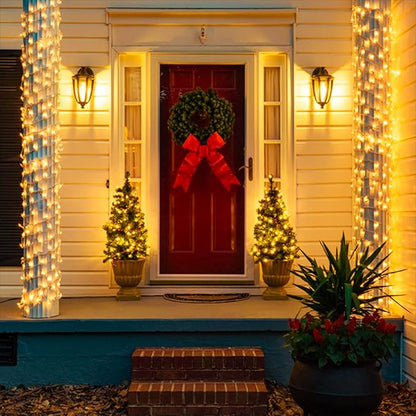 JMEXSUSS Warm White Christmas Lights for Bedroom, 300 LED String Lights Indoor Outdoor Waterproof Clear Wire, 8 Modes Fairy String Lights Plug in for Christmas Tree Bedroom Holiday Christmas Decor