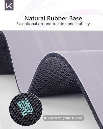 KEEP Professional Yoga Mat with Strap for Men and Women, 5mm Heavy High-Density Natural Rubber Mat for Premium Material Superior Grip, Non-Slip, Eco-Friendly 72"x26" Exercise Mat