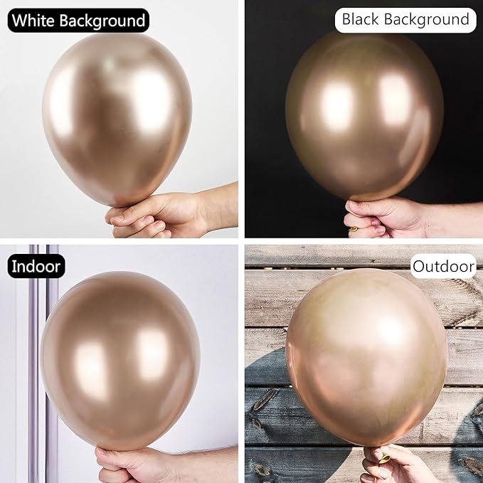 PartyWoo, 50 pcs Champagne Gold Metallic Balloons, 12 Inch, Non-Toxic, Event Planners, Party Hosts, Birthday, Wedding Decorations