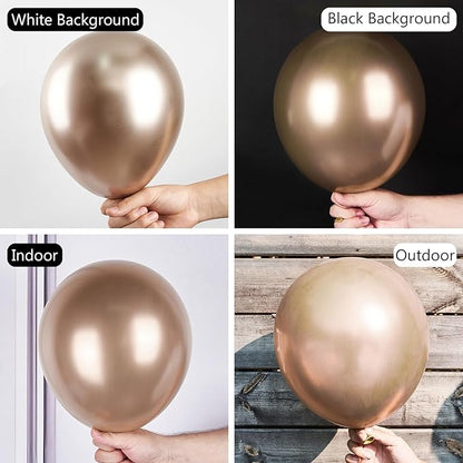 PartyWoo, 50 pcs Champagne Gold Metallic Balloons, 12 Inch, Non-Toxic, Event Planners, Party Hosts, Birthday, Wedding Decorations