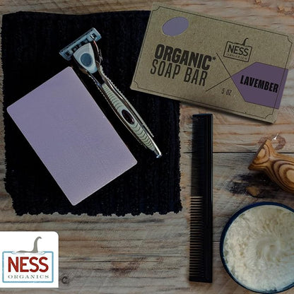 Ness Mens Soap Bar - Lavember Scent - Natural Soap - Lavender & Amber - Mens Soap - Organic Ingredients & Essential Oils - Moisturizing Bar Soap - Handmade In USA, Cruelty Free, Vegan - 3 Pack