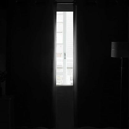 DWCN Black Blackout Curtains Blocking Light Room Darkening Thermal Insulated Grommet Window Curtain for Bedroom Living Room Privacy Solid Drapes 38 x 72 Inches Length, Set of 2 Thick Panels
