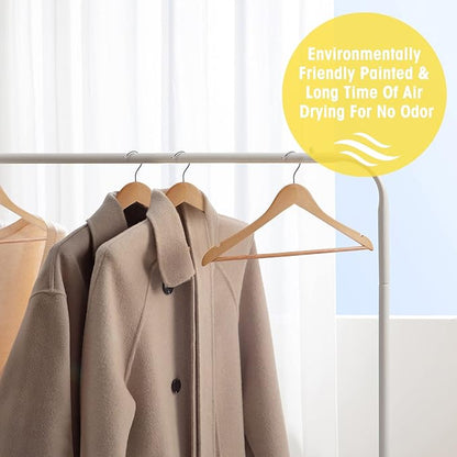 Wooden Hangers 10 Pack,Heavy Duty Wood Coat Hangers,with 360-degree Hook，Smooth Finish Wooden Clothes Hangers with Non Slip Pants Bar, Sturdy Clothes Hangers for Shirts,Suit,Natural