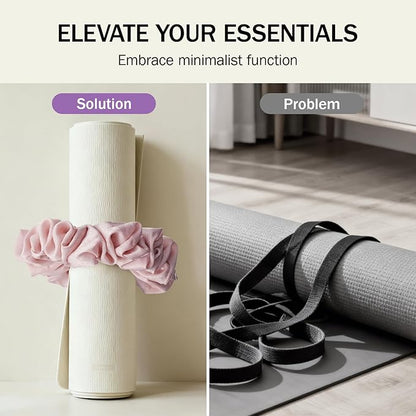 Slim Panda Yoga Mat Scrunchie, Secures Your Mat In Style & Cute, Durable Stretchable Velvet Fabric Yoga Mat Carrying Strap Fits All Standard Yoga Mats (mat not included)