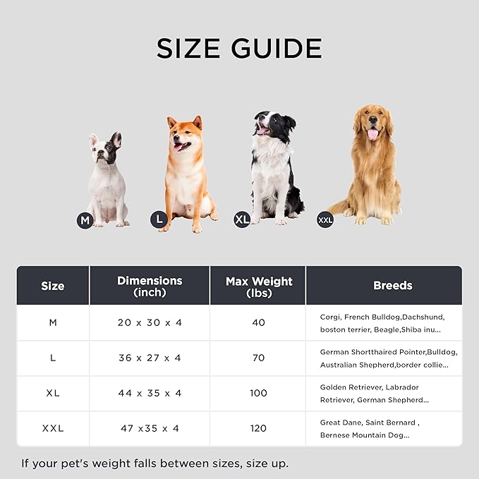 Bedsure Dog Bed Medium Size Dogs - Washable Pet Bed Mattress with Oxford Fabric, Water Resistant Flat Pet Pillow Cushion for Medium Dog Crate, 30x20x4, Grey