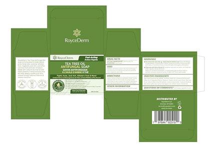 Roycederm Antifungal Antibacterial Tea Tree Soap: Antifungal Antibacterial Treatment for Face & Body Acne, Athlete's Foot, Tinea, Folliculitis Ringworm Jock Itch (Pack of 1)