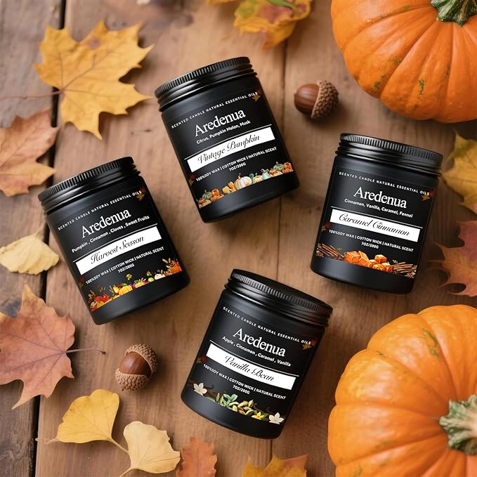 Caramel Pumpkin Candles – Warm Holiday & Winter Caramel Pumpkin Aroma, Cozy Christmas Seasonal Candles Gift, Hand-Poured Soy Candle for Christmas Home Décor & Cozy Seasonal Gifting