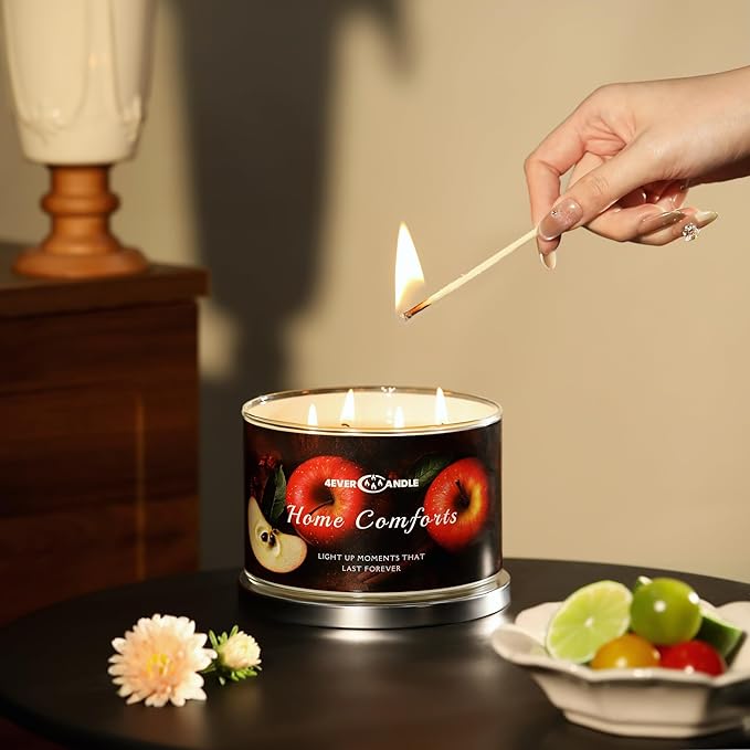 4EVER Scented Candles | 4-Wick 18oz Soy Wax Candle | Up to 50Hrs Clean Burn | Aromatherapy Candles for Home Scented | Gifts for Women & Mom, Home Comforts