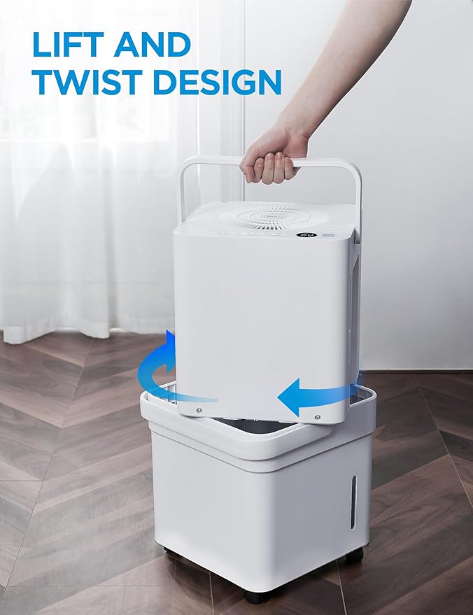 Midea Cube 50 Pint Dehumidifier for Basement and Rooms at Home for up to 4,500 Sq. Ft., Built-in Pump, Drain Hose Included, Smart Control, Works with Alexa (White), ENERGY STAR Most Efficient 2023
