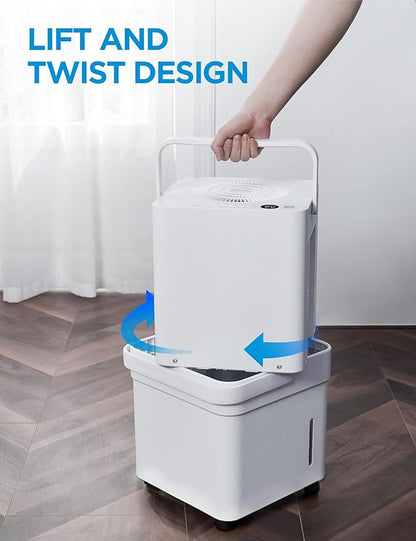 Midea Cube 50 Pint Dehumidifier for Basement and Rooms at Home for up to 4,500 Sq. Ft., Smart Control, Compatible with Alexa (White), Drain Hose Included, ENERGY STAR Most Efficient 2023