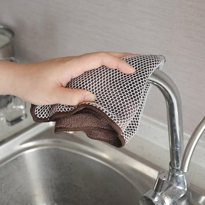 KinHwa Kitchen Washcloths for Dishes Absorbent Microfiber Dish Cloths Quick Dry Dish Rags with Poly Scour Scrub Side Ideal for Kitchen Cleaning (Multicolor, 12inchx12inch 9 Pack)
