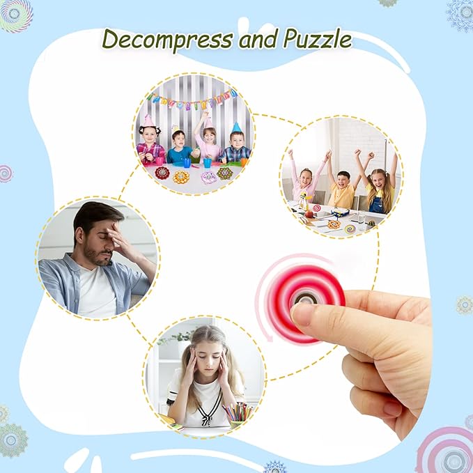 50 Pack Fidget Spinner Mini Toys,Party Favors Supplies Birthday Gifts Easter Basket Goodie Bags Stuffers for Kids Adults,Sensory Toys for Boys Girls Stress Relief,Treasure Box Toy Classroom Prizes