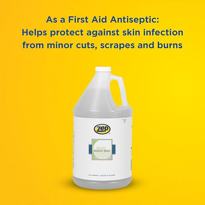 Zep Alcohol Hand Sanitizer Spray Refill - 1 Gallon (Case of 4) 90024-70% Ethanol-Based, Non-Foaming for Dispensers, Manufactured in the USA