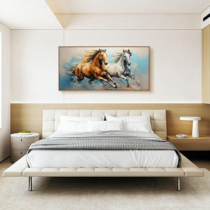 YYYYHPP WKYP2275 Wall Art Horses Pictures Canvas Wall Art Wood Framed Canvas Prints Painting Horses Pictures Ready to Hang for Living Room Bedroom Kitchen Home and Office Wall Decor