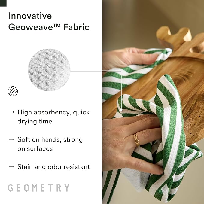 GEOMETRY Christmas Kitchen Towels - Quick Dry Microfiber Cloth Dish Towels for Kitchen Drying - Premium Quick Dry Towel (Peppermint, 1 Pack)