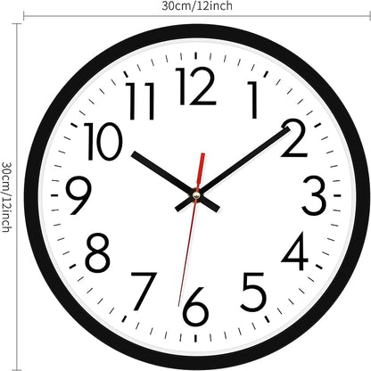 Lumuasky 8 Pack Wall Clock Bulk12 Inch Silent Non-Ticking Round Analog Classic Battery Operated Clocks Quartz Analog Round Wall Clocks for Office Kitchen Home Bedroom Decorative
