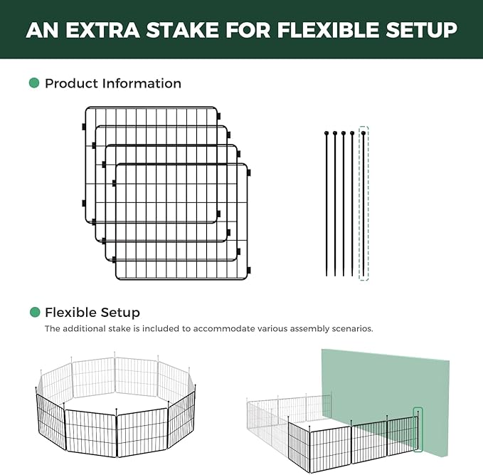 FXW MiniPaws Unleashed Dog Playpen for Yard & RV Camping, Expandable 20-inch 4 Panels for Puppies and Small Dogs, Portable for Indoor and Outdoor Use