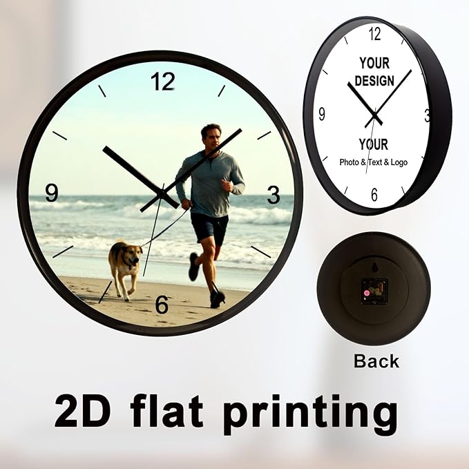 Personalized Wall Clock with Picture Logo and Text Custom Family Photo Decor Clock for Home Bedroom and Office Providing Decoration Clocks Gift'S for Family and Friend