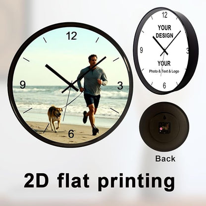 Personalized Wall Clock with Picture Logo and Text Custom Family Photo Decor Clock for Home Bedroom and Office Providing Decoration Clocks Gift'S for Family and Friend