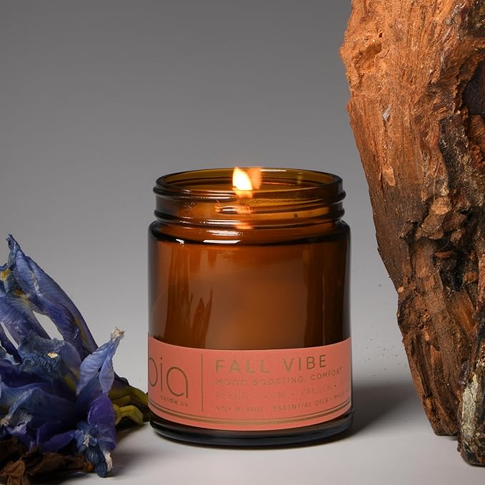 Bia Candle Co Soy Blend Candle, Spiced Peach & Apple with Rum & Coconut, Cinnamon & Clove Over Cedar, Vanilla & Sandalwood – Clean Long Burn, Lead-Free Wick – Fall Vibe, 7 oz