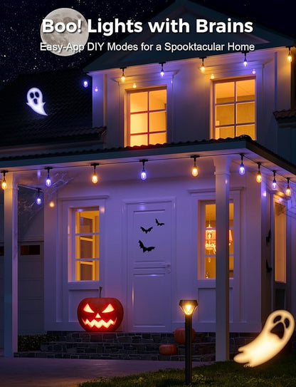 XMCOSY+ Smart Outdoor String Lights, 72.5Ft Patio Lights Waterproof, App Control, Compatible with Alexa, RGBCWIC Color Changing LED String Light for Outside
