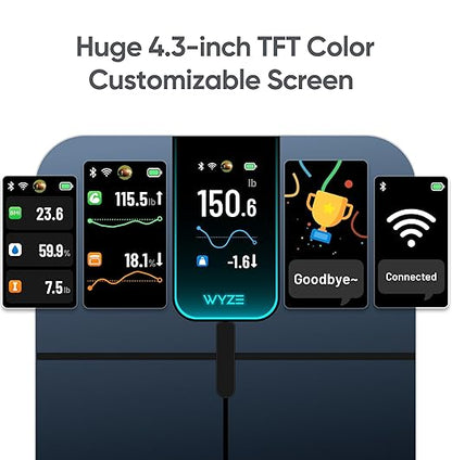 WYZE SCALE - Smart Scale Ultra with 4.3" Color Display, Digital Scale for Body Weight BMI Muscle Mass, Heart Rate Monitor, Wi-Fi & Bluetooth Weight Scale with Baby/Pet/Luggage Mode, 400lbs, Black