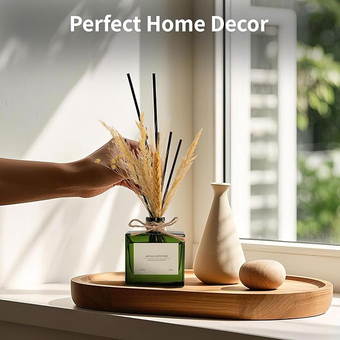 Reed Diffuser, 6.09 oz OrangeGrove Scent Diffuser with Sticks & Dried Flowers, 120 Days Long Lasting Reed diffusers for Home, Elegant Fragrance for Bathroom Bedroom Office Decor, Air Fresh