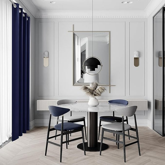 DWCN Blackout Curtains 63 Inch Length, Room Drakening Drapes for Bedroom, Solid Grommet Living Room Extra Wide Panels, Navy Blue, W70 x L63 Inch, 2PCS
