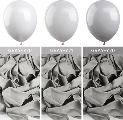 PartyWoo Gray Balloons, 50 pcs 12 Inch Matte Gray Balloons, Grey Balloons for Balloon Garland or Balloon Arch as Birthday Party Decorations, Wedding Decorations, Baby Shower Decorations, Gray-Y71