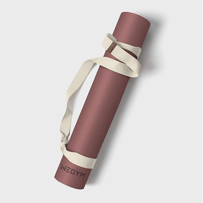 WeGym Yoga Mat, 4mm Cushioned Exercise Mat for Yoga, Pilates, Home Workouts - Anti Slip Polyurethane Suede Yoga Mat with Carrying Strap