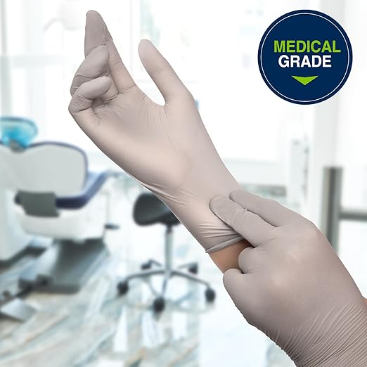HALYARD Sterling SG Nitrile Powder-Free Exam Gloves, 3.7 mil, 9.5 Inches, Gray, Large, 41660 (Case of 2500)