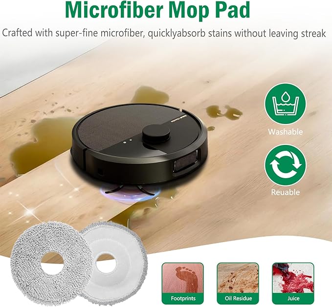 22pcs Replacement Parts for iRobot Roomba Plus 405 Combo/505 Combo Robot Vacuum Cleaner, Accessories Kit Include 1 Main Brush, 6 Dust Bags, 6 Mop Pads, 4 HEPA Filters, 4 Side Brushes and 1Tool