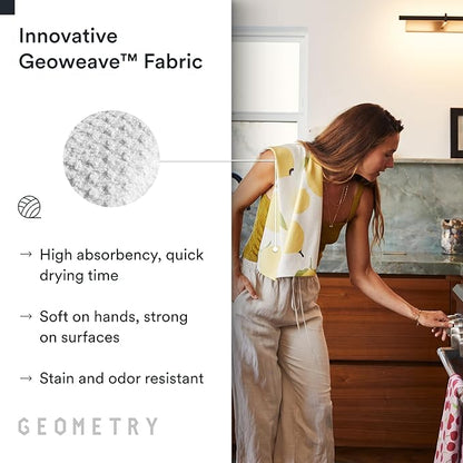 GEOMETRY Kitchen Tea Towels - Quick Dry Microfiber Dish Towels for Kitchen Sunny Lemons, 18" x 30" 1 Pack