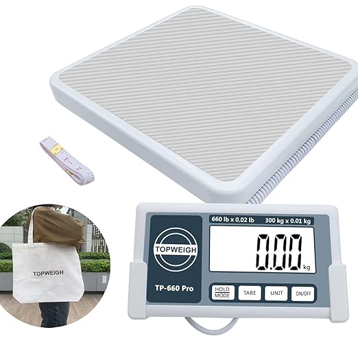 Medical Scale With Portable Carrying Bag, Larger Remote Display, 660lbs / 0.02lb, Floor Physician Scale, Longer Coiled Cord, Heavy Duty Digital for Body Weight, Measure in kg/oz/lb