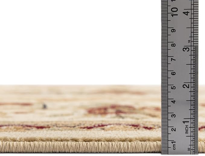 Rugs.com Chateau Collection Rug – 3' x 16' 5 Runner Cream Medium Rug Perfect for Hallways, Entryways