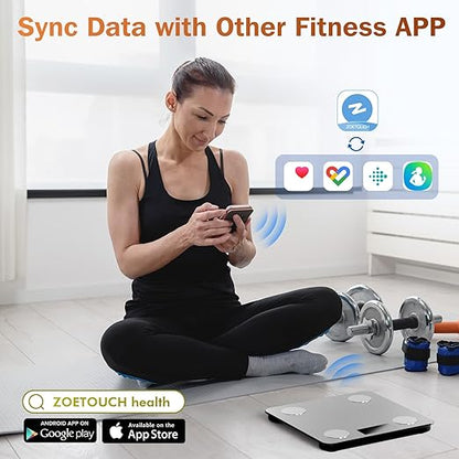 Smart Bathroom Scale for Body Weight, Digital Weighing Scale with BMI, Body Fat, Muscle Mass, Bluetooth Machine for People, Work with App, 14 Body Composition Analyzer