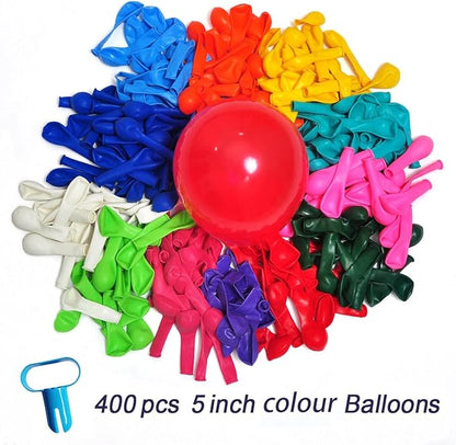 400 Pack Rainbow Balloons - 5 Inch Assorted Colors Mini Latex Helium Balloons Bulk (12 Kinds)