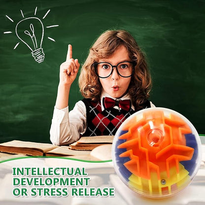 12 Pieces Maze Ball 3D Maze Puzzle Brain Teasers Games,Mini Gravity 3D Maze Ball Hard Challenges Game Lover,Training Labyrinth Toys Gifts for Students Teens Adults, Kids Educational Toy
