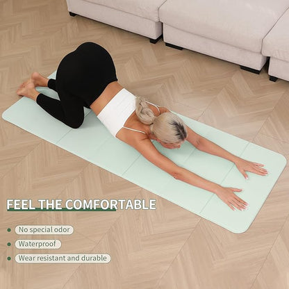 Foldable Yoga Mat - 10mm Extra Thick, 75"26" Non-Slip Exercise Fitness Mat | SGS Eco-Certified, Portable for Yoga/Pilates/Studio/Home Workout